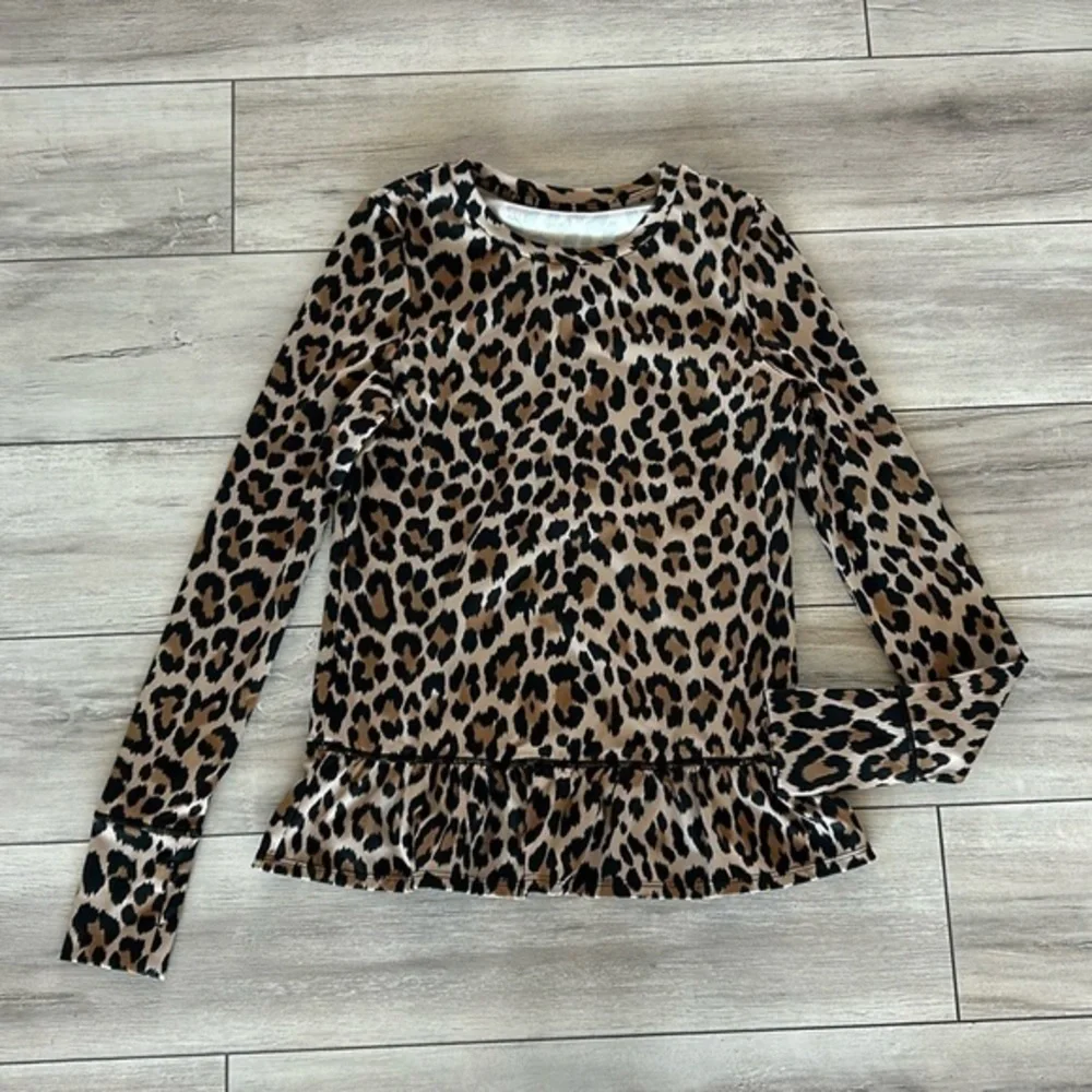 Kate Spade Scuba knit animal print long sleeve top size XS